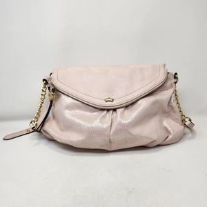 Juicy Couture Pink Sparkle Snake Print Crossbody Purse Bag Long Strap Pockets